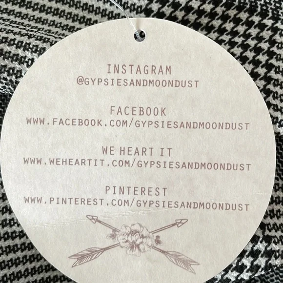 NWT Gypsies & Moondust Houndstooth Attached Wrap Skirt with Tie Dress Size L - Picture 13 of 16